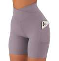 Pantalon de yoga à taille croisée pour femme avec poches