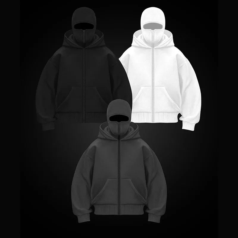 Fleecegefütterter Doppel-Kapuzenpullover