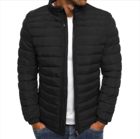 Herren Kälteschutz Baumwoll-Steppjacke – Outdoor-Reißverschlussmantel