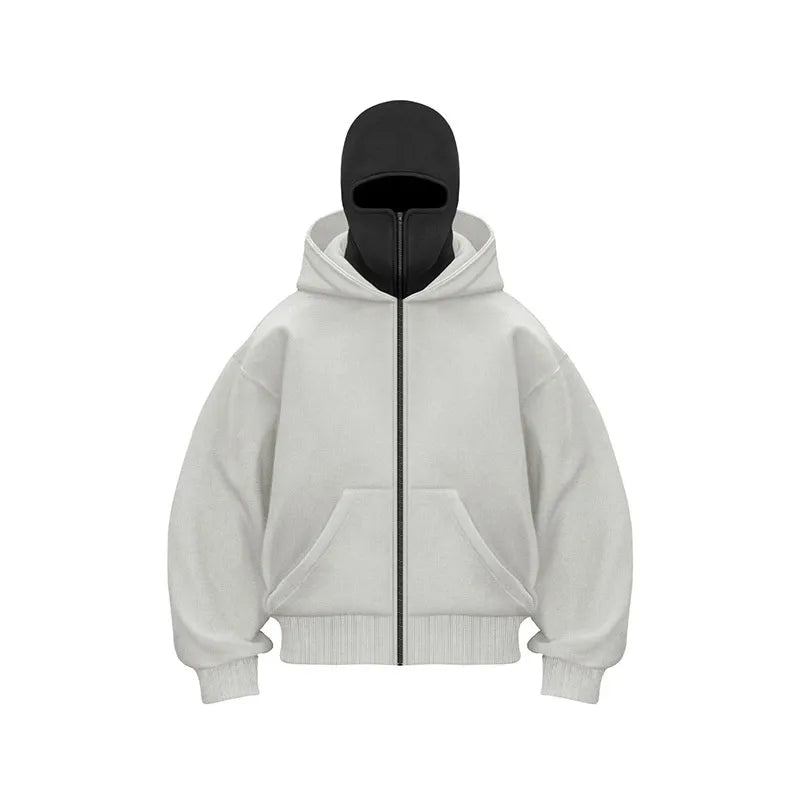 Fleecegefütterter Doppel-Kapuzenpullover