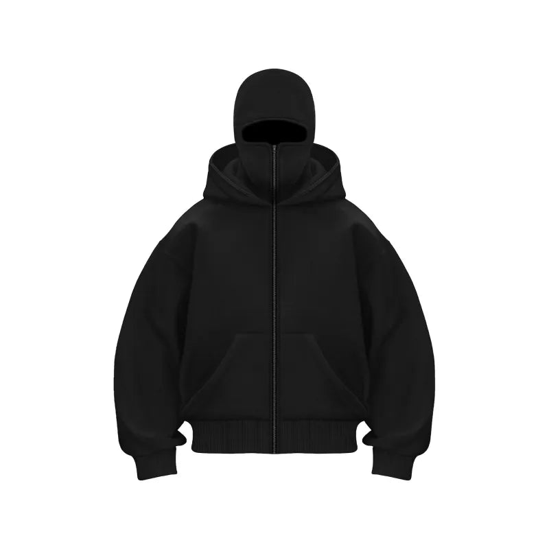 Fleecegefütterter Doppel-Kapuzenpullover